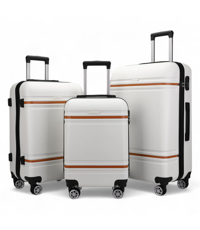 Calgary Set of 3 Hard Shell Suitcase in Cream White