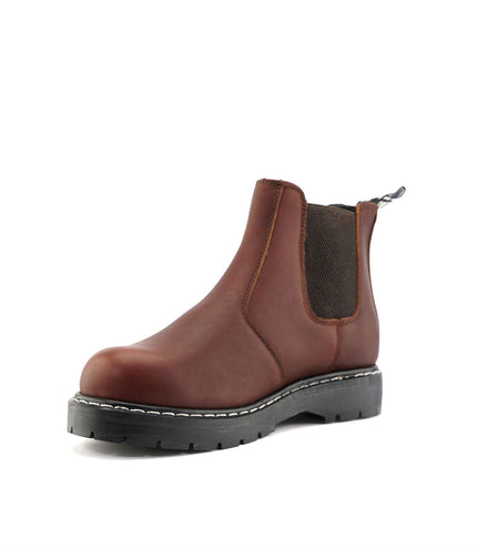 Grinders Unisex Wine Chelsea Acs Leather Ankle Slip On Boots