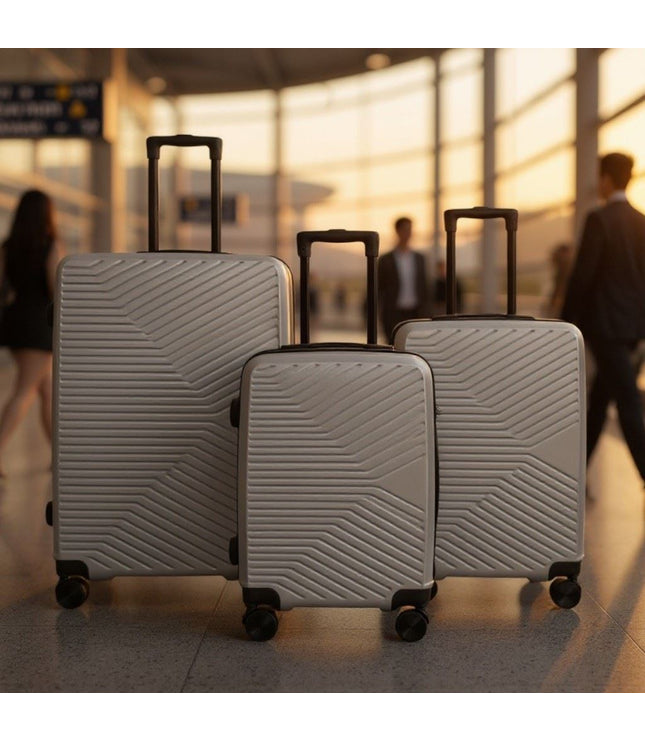 Junee Set of 3 Hard Shell Suitcase in Silver