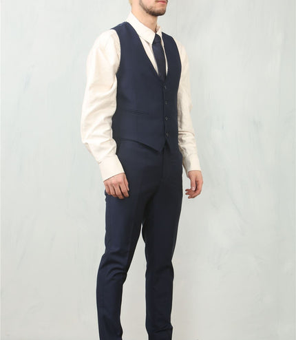 Men's Navy 3 Piece Formal Classic Prom Suit Workwear