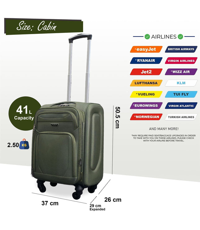 Nagoya Cabin Soft Shell Suitcase in Khaki