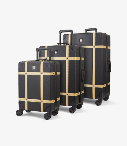 Alston Set of 3 Hard Shell Suitcase in Black Gold