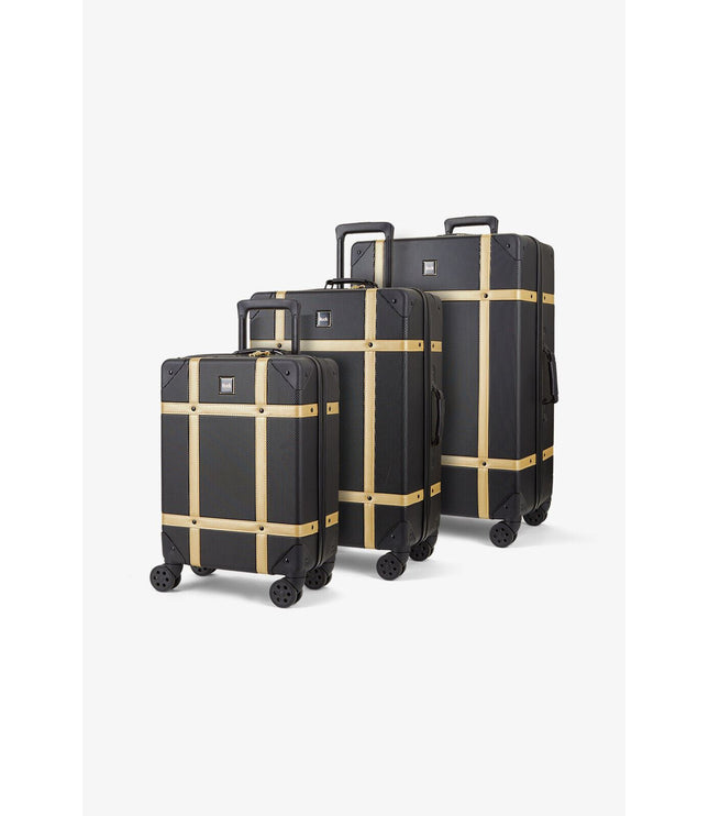 Alston Set of 3 Hard Shell Suitcase in Black Gold