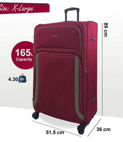 Arundel Extra Large Soft Shell Suitcase in Burgundy