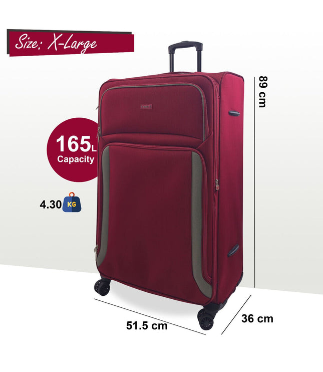 Arundel Extra Large Soft Shell Suitcase in Burgundy