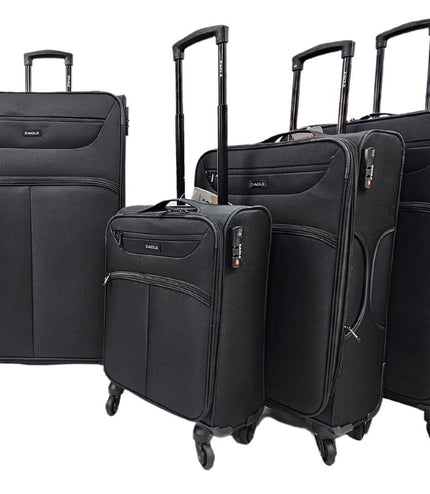 Ashford Set of 4 Soft Shell Suitcase in Black