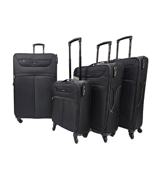 Ashford Set of 4 Soft Shell Suitcase in Black