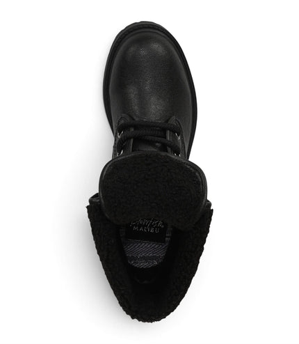 Blowfish Malibu Women's Black Faux Leather Lace Up Winter Boots - Andy-Cozy