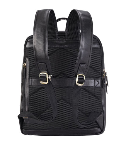 Genuine Leather Black Vintage Laptop Backpack Travel Bag - Cove
