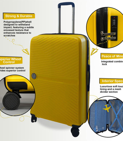 Acton Cabin Hard Shell Suitcase in Yellow