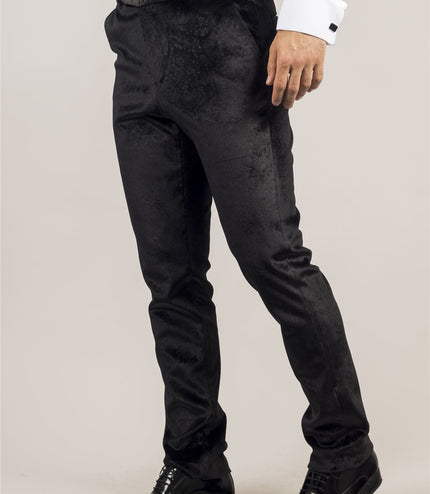 Men's Black 3 Piece Velvet Wedding Tuxedo Formal Suit