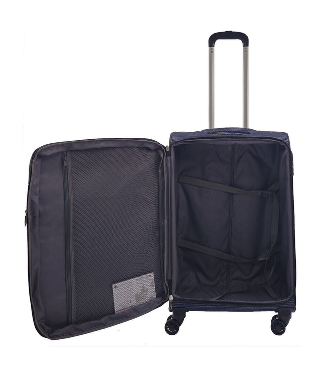Ashbourne Medium Soft Shell Suitcase in Lines