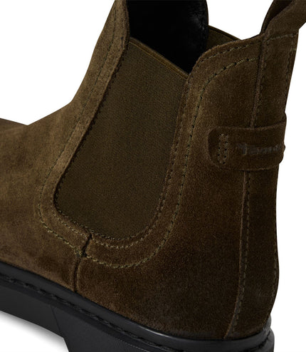 Tamaris Womens Olive Green Suede Leather Classic Chelsea Ankle Boots