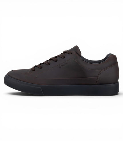 Ecco Men's Brown Leather Waterproof Trainer Sneaker Shoes - Soft 10