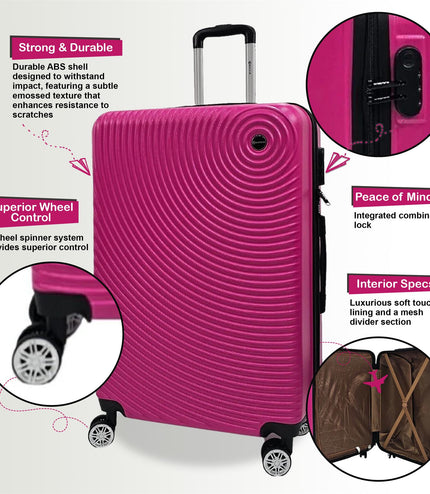 Chorley Extra Large Hard Shell Suitcase in Fuschia