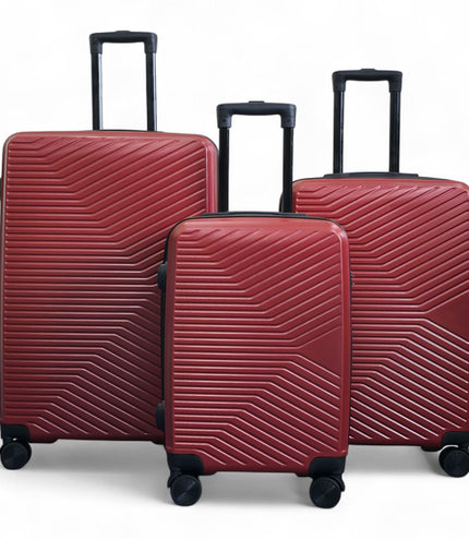 Junee Set of 3 Hard Shell Suitcase in Red