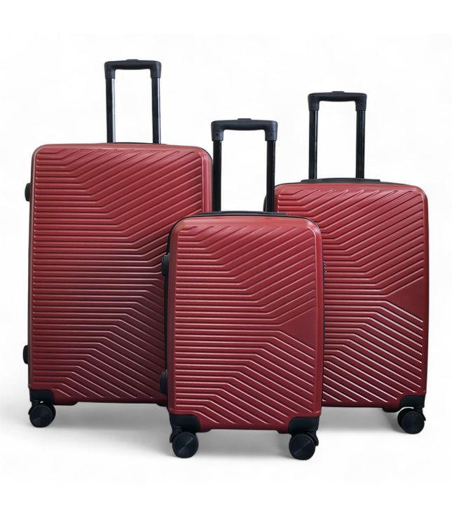 Junee Set of 3 Hard Shell Suitcase in Red