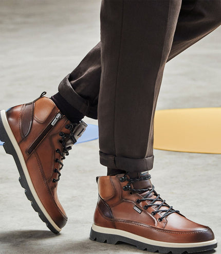 Pikolinos Men's Brown Leather Lace-Up Ankle Boots - Vigo