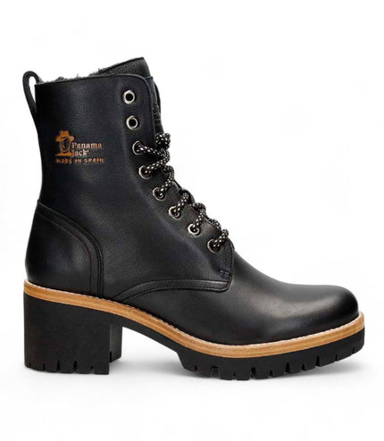 Panama Jacks Women's Black Leather Padma B11 Ankle Boots
