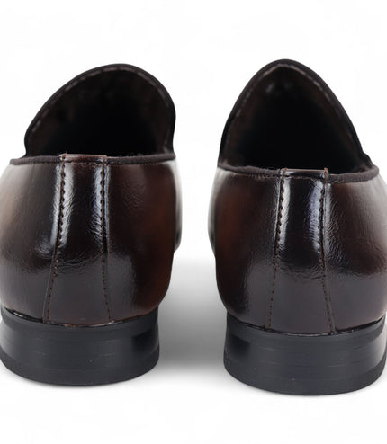 Men's Brown Classic Slip-On Loafers Formal Shoes
