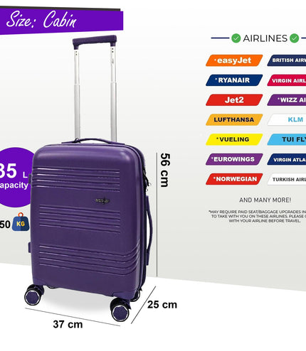 Camborne Cabin Hard Shell Suitcase in Purple