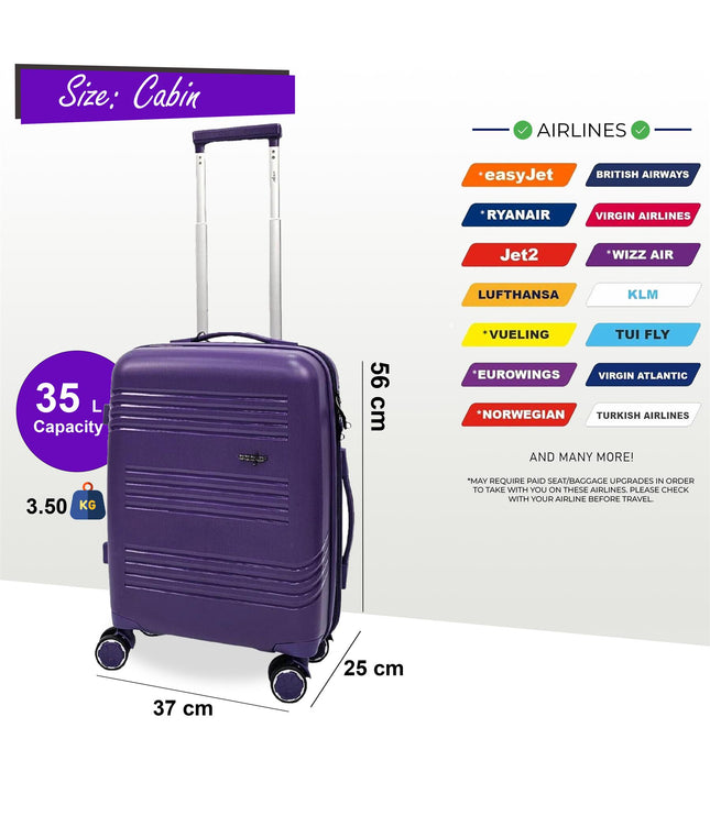 Camborne Cabin Hard Shell Suitcase in Purple