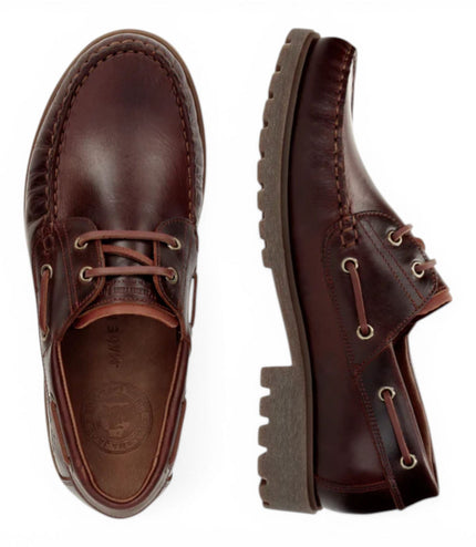 Panama Jack Boat C8 Men's Waterproof Bark Brown Leather Lace-Up Low-Cut Ankle Boots