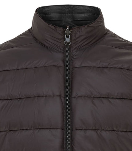 Mens Reversible Hooded Leather Jacket Premium Lambskin Napa - Black