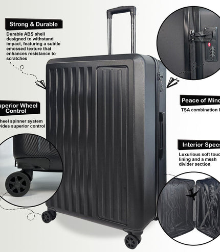 Croydon Cabin Hard Shell Suitcase in Black