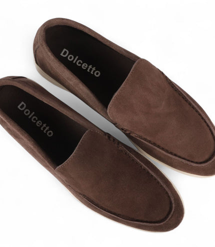 Men's Durable Brown Slip-On Loafers with Cushioned Insole