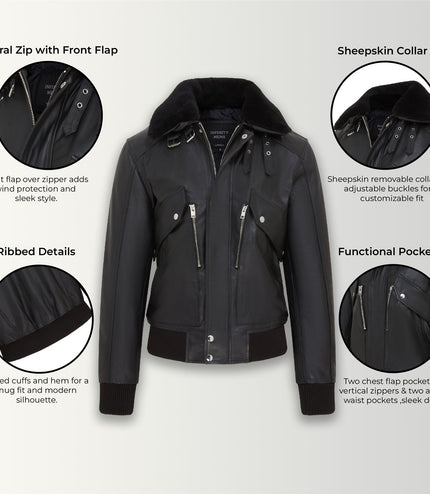 Men's Air Force A2 USAF Black Aviator Bomber Leather Cowhide Jacket