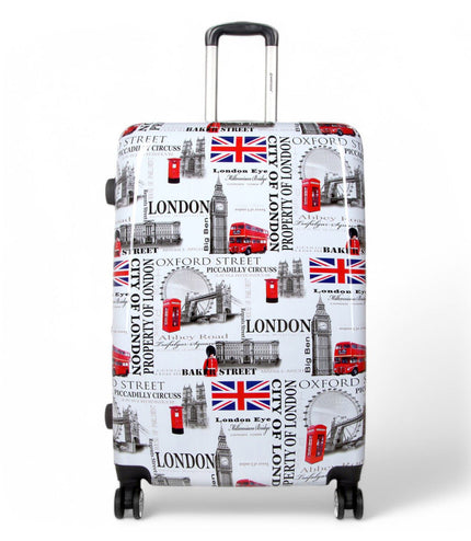 Cooma Large Hard Shell Suitcase London in Black Flower