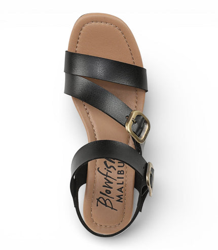 Blowfish Malibu Womens Black Wedge Strappy Espadrille Heel Sandals - Ali