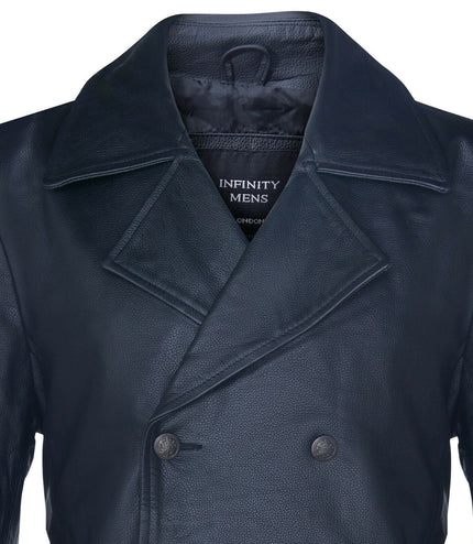 Mens Cowhide Leather Peacoat-Cordoba