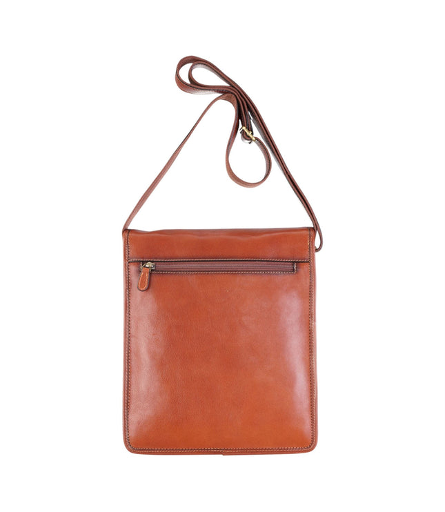 Leather Vintage Tan Messenger Shoulder Crossbody Travel Business Bag - Ranger