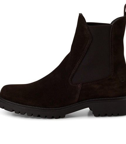 Tamaris Womens Mocca Brown Leather Classic High Chelsea Ankle Boots
