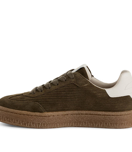 Tamaris Womens Olive Green Suede Leather Fashion Lace Up Sneakers