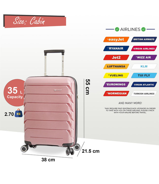 Cleckheaton Cabin Hard Shell Suitcase in Rose Gold
