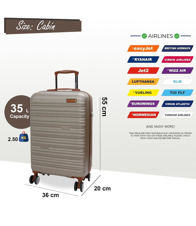 Armidale Cabin Hard Shell Suitcase in Champagne