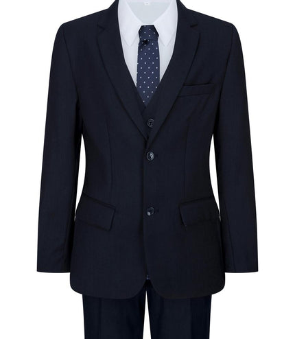 Boys 5 Piece Navy Blue Classic Suit