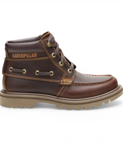 CAT (Caterpillar) Mens Tan Brown Leather Hiking Ankle Boots - Colorado Boat-Mid