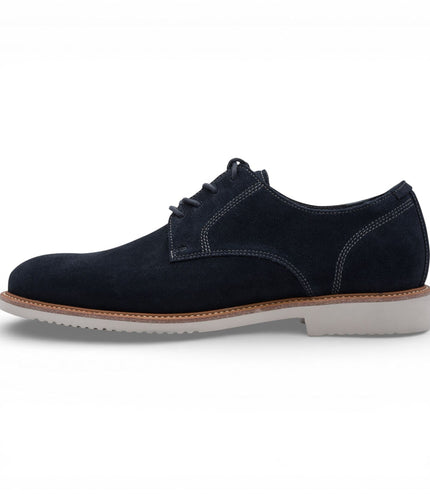 Tamaris Men's Navy Blue Suede Leather Plain Toe Smart Derby Shoes