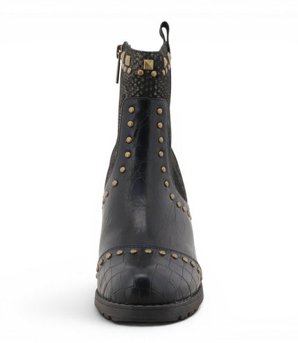 Mustang Women's Black Floral Heeled Ankle Boots - M0162012