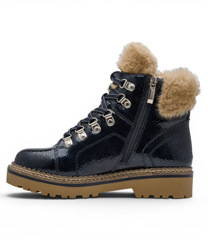 Tamaris Women’s Blue Faux Leather Warm Winter Ankle Boots - 26264-43