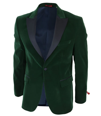 Mens Green Velvet Dinner Tuxedo Suit Jacket Blazer