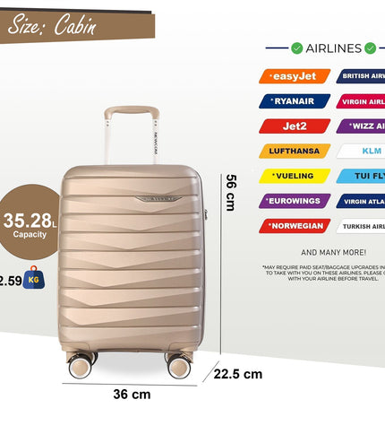 Forster Cabin Hard Shell TSA Suitcase in Champagne Beige