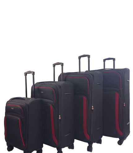 Arundel Set of 4 Soft Shell Suitcase in Black