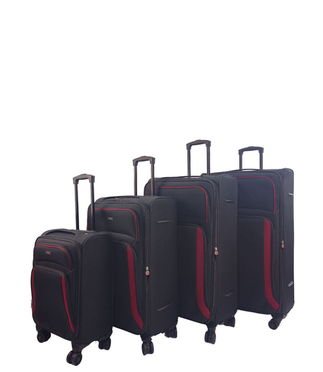 Arundel Set of 4 Soft Shell Suitcase in Black