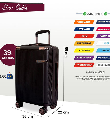 Cowra Cabin Hard Shell Suitcase in Marron