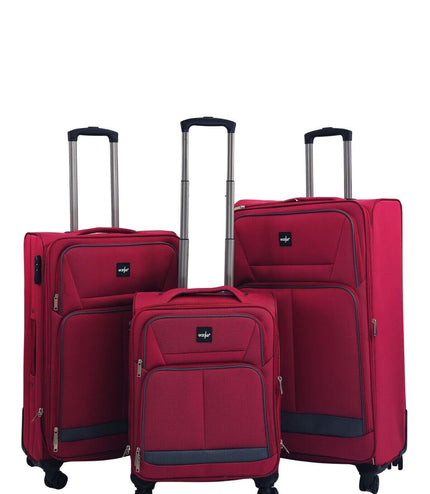 Andover Set of 3 Soft Shell Suitcase in Burgundy